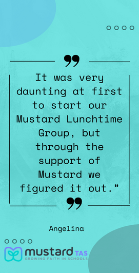 "It was daunting to start our Mustard Lunchtime Group, but through the support of Mustard we figured it out" Angelina